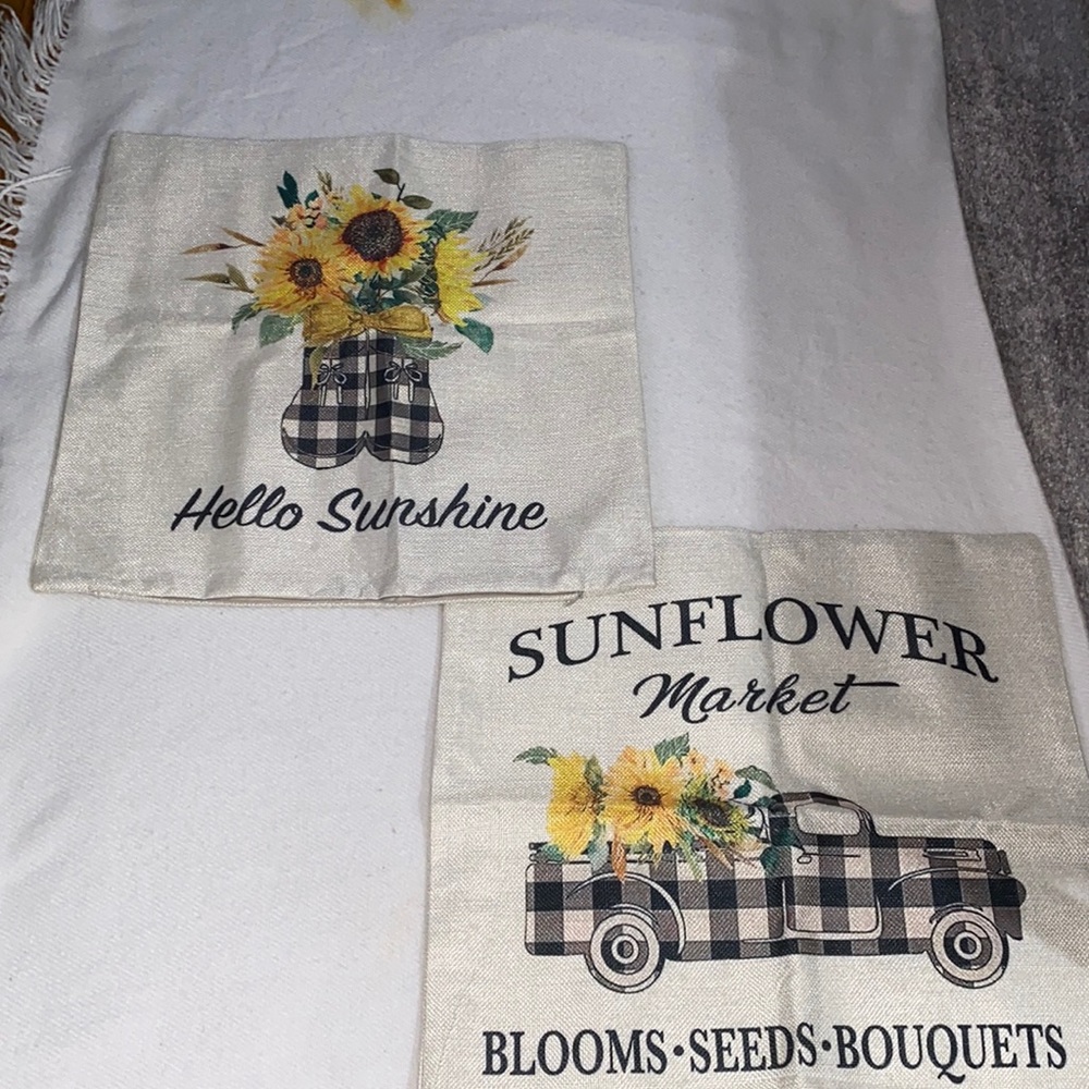 🌻 sunflower pillow covers